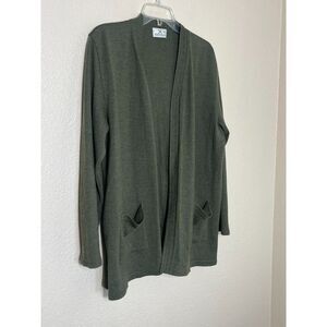 Vintage Escola Olive Green Cardigan EU 50 Large Grunge 1990s Kurt Cobain